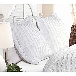White Ruffle Quilted Shams (Set of 2)  