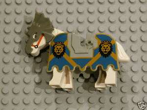 LEGO White Horse + Barding w Lion Heads Castle Knights  