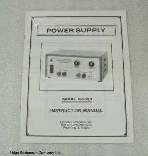 Elenco XP 620 Regulated Power Supply Instruction Manual  