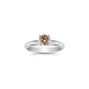  0.56 Cts Brown Diamond Solitaire Ring in 14K White Gold 5 