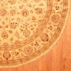   Hand knotted Vegetable Dye Ivory Wool Rug (98 Round)  