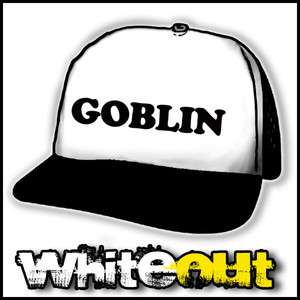 ODD FUTURE GOBLIN OFWGKTA HIP HOP WHITE + BLACK TRUCKERS CAP MESH 
