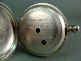   OTTOMAN ANCRE LIGNE DROITE 23 JEWELS SILVER POCKET WATCH ~ ENGRAVED