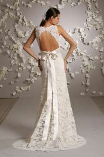 Ivory lace backless wedding dress /Bridal/prom gown  