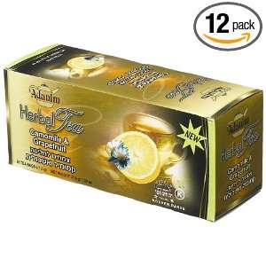 Adanim Chamomile & Grapefruit Herbal Tea, 25 Count Tea Bags (Pack of 