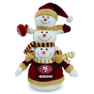 NFL San Francisco 49ers Plush Towering Triple Snowman Christmas 