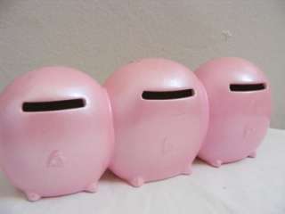 Vtg 50s 60s His Hers Ours Triple Pig PINK PIGGY BANK Ceramic  
