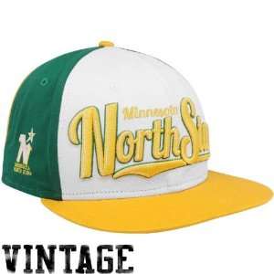 Minnesota North Stars Yellow Green White 9FIFTY Script Wheel Snapback 