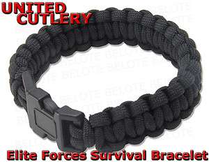 United Cutlery Elite Forces BLACK Paracord Survival Bracelet UC2763 