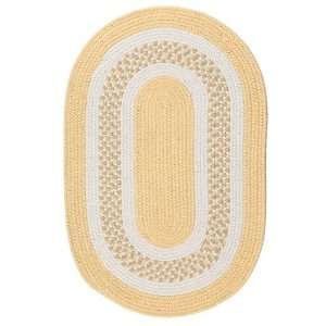   Flowers Bay Fb31 30 x 30 Yellow / White / Linen Round Area Rug