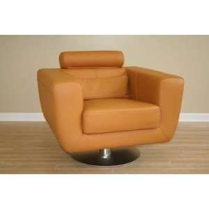  Modern Light Brown Leather Club Chair