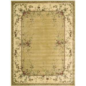   Collection Gold Floral Border Area Rug 2.30 x 3.90.