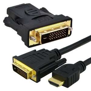  HDMI F to DVI M Adapter + HDMI to DVI Cable 5Gbps M/M, 10 