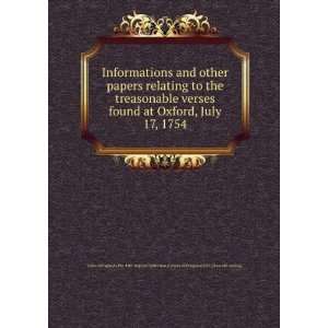 Informations and other papers relating to the treasonable verses found 