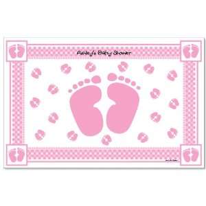  Baby Feet Pink   Personalized Baby Shower Placemats Toys 