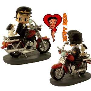  Betty Boop W/ Dog Pudgy On Motorcycle Figurine