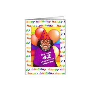 42 Years Old Birthday Cards Humorous Monkey Card Toys 