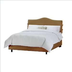   King Skyline Shantung Khaki Slipcover Upholstered Bed