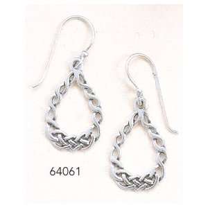   Silver French Wire Earrings, .875 in long Braid Design Jewelry