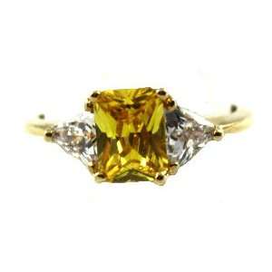   November Yellow Topaz Cubic Zirconia Birthstone Rings SIZE 8   Comes