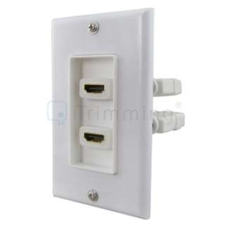 HDMI 2 PORT WALL PLATE COUPLER OUTLET PANEL EXTENSION WITH MOUNTING 