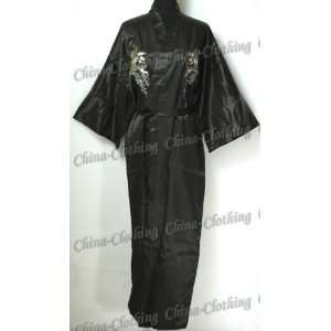  Shanghai Tone® Xanadu Kimono Bath Robe Sleepwear Black 