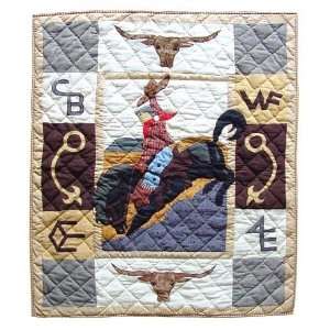 Applique II Theme Old Wild West Brands Quilt Twin 65x 85  