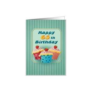  65 years old Cupcakes Birthday Greeting Cards Card Toys 