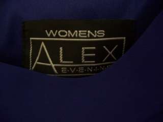 ALEX EVENINGS Woman Blue Purple Chiffon Shutter Pleat Formal Gown 