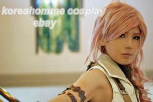 Cosplay WIG Final Fantasy XIII 13 LIGHTNING Pink wavy  