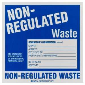   Waste Label, Legend Non Regulated Waste (Pack Of 50) Industrial