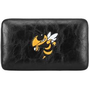 Georgia Tech Yellow Jackets Ladies Black Embroidered Flat Wallet 