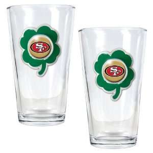NFL San Francisco 49ers St. Patricks Day 2pc Pint Glass Set  