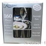 160 COUNT REFLECTIONS PLASTIC SILVER CUTLERY  