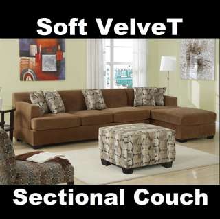   Luxurious Styled Sectional Sofa Loveseat Chaise 2 Pc Set Couch in TAN