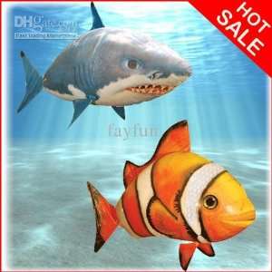   Remote Controlled Swimmers Flying Clownfish and Shark Toy Toys