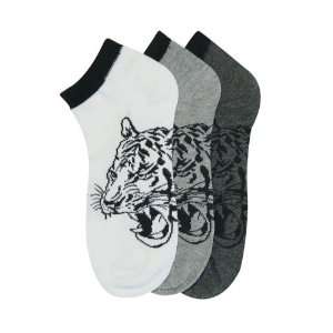  HS Men Ankle Socks Tiger Design (size 9 11) 3 Colors 6 