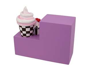 Lavender 3 Drawer Cupcake Motif Jewelry Box  