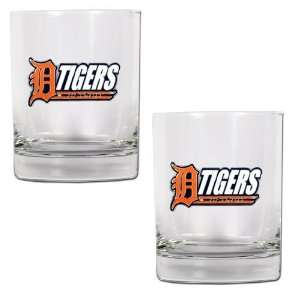  Detroit Tigers 2pc Rocks Glass Set