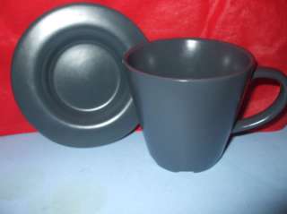IKEA DEMITASSE CUP AND SAUCER SET OF 6 MATTE GRAY NEW?  