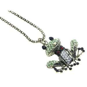  The Cutest Crystal Mr.bowtie Frog Necklace Ever Jewelry