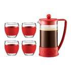 Bodum Brazil French Press 34 Ounce Coffee Maker with Set of 4 12 Ounce 