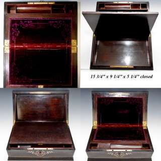 Antique Large French Boulle Slope, Writers Desk Box, c. 1810 1840 