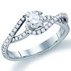   Princess Diamond Engagement Ring Solitaire Bridal 14k White Gold 1/2ct