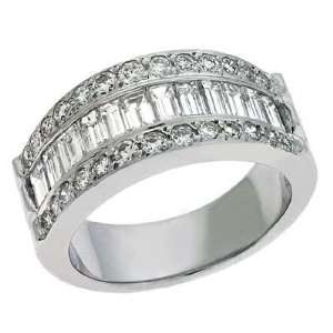  14k White Baguette 2.11 Ct Diamond Band Ring   JewelryWeb 