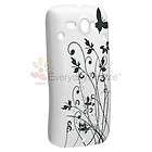 Black White Flower Butterfly Hard Case For HTC Status ChaCha