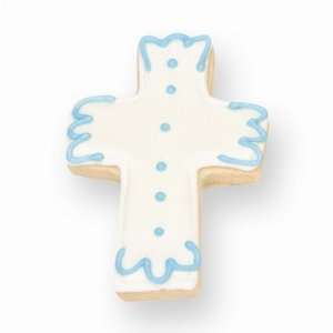 Cross Cookies with Blue Accents Grocery & Gourmet Food