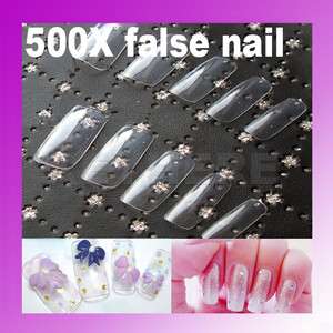 500pcs French Acrylic False Nail Art Full Tips 10 size  