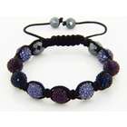 Richard & Co. Black Onyx Shambaka Bracelet Purple Swarovski Stones