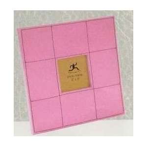 Infinity Instruments Tabletop Photo Frame 3 x 3 Pink Faux Leather 